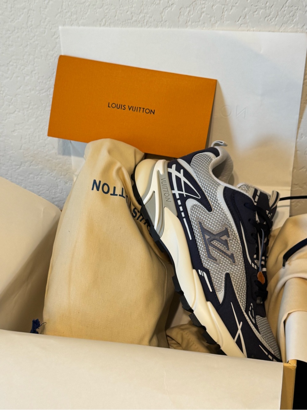 Louis Vuitton Men's Navy & Gray LV Runaway Sneakers